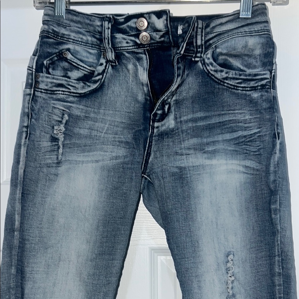 YMI Blue Floral Flare Jeans - Picture 4 of 9